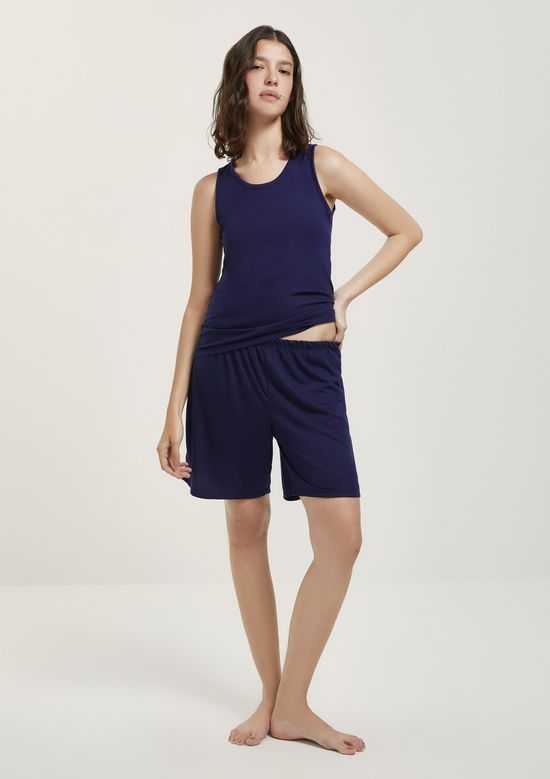 Foto do produto: Pijama Curto Feminino Comfort Com Regata - Azul