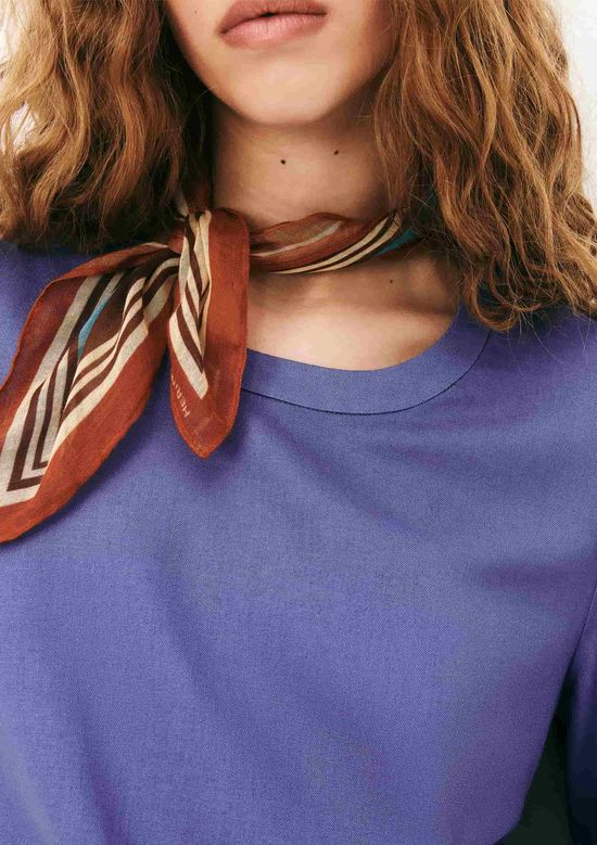 Foto do produto: Blusa Feminina Manga Média Com Linho - Azul