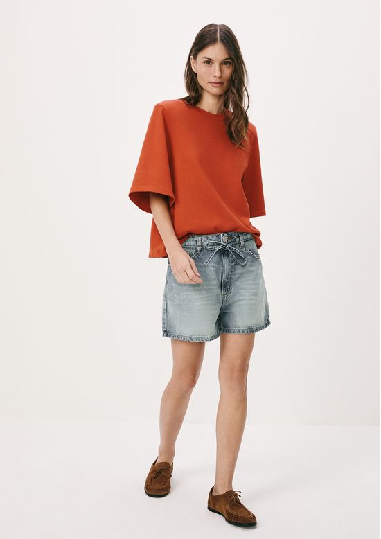 Foto do produto: Shorts Jeans Feminino Com Cordão - Azul