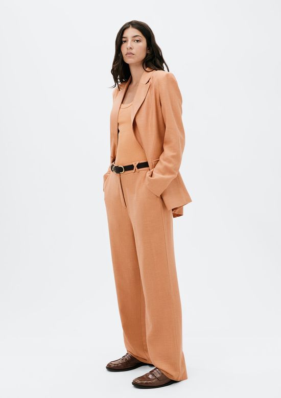 Foto do produto: Calça Feminina Reta em Viscolinho - Salmão