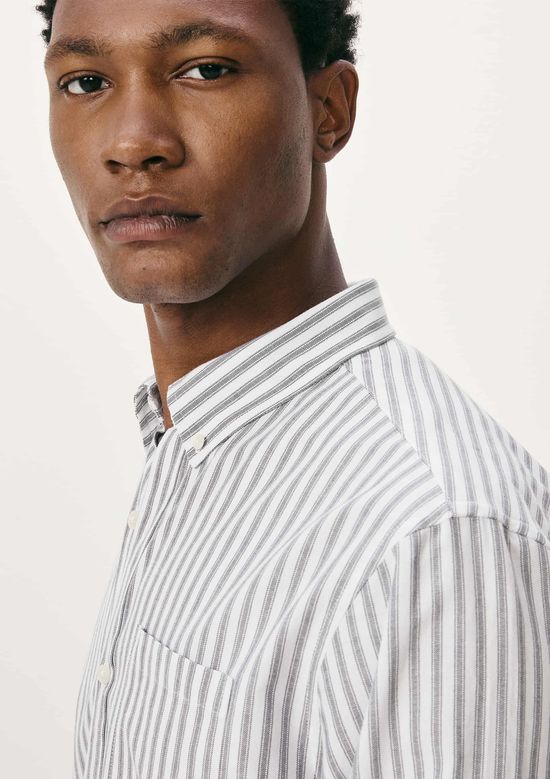 Foto do produto: Camisa Masculina Manga Longa Fio Tinto Listrada - Cinza