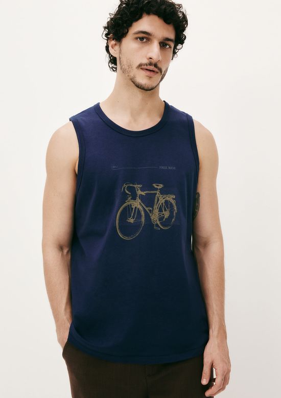 Foto do produto: Regata Básica Masculina Regular Com Estampa - Azul