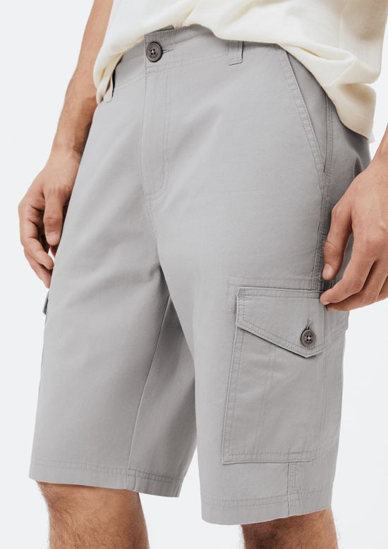 Foto do produto: Bermuda Básica Masculina Cargo Em Sarja - Cinza