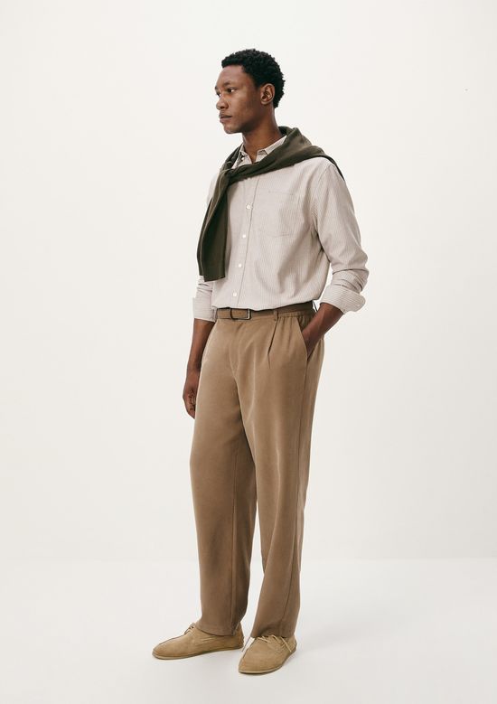 Foto do produto: Camisa Masculina Manga Longa Fio Tinto Listrada - Bege