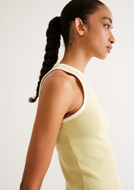 Foto do produto: Regata Feminina Friso Contrastante - Verde