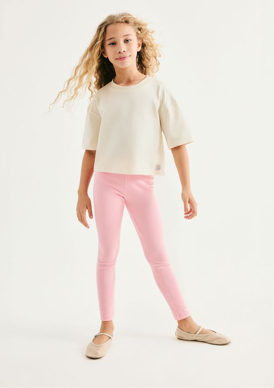 Foto do produto: Calça Legging Básica Infantil Menina Em Ribana - Rosa