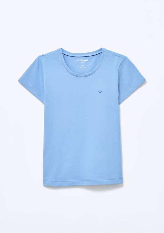 Foto do produto: Blusa Básica Infantil Menina Com Bordado Coração - Azul