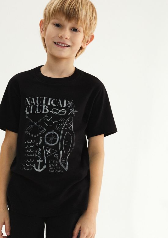 Foto do produto: Camiseta Infantil Menino Manga Curta Com Estampa - Preto