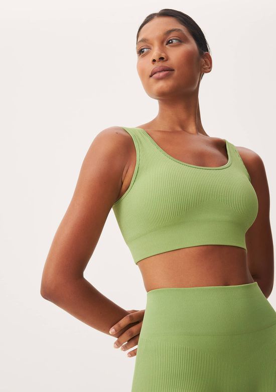 Foto do produto: Top Esportivo Canelado Sem Costura - Verde