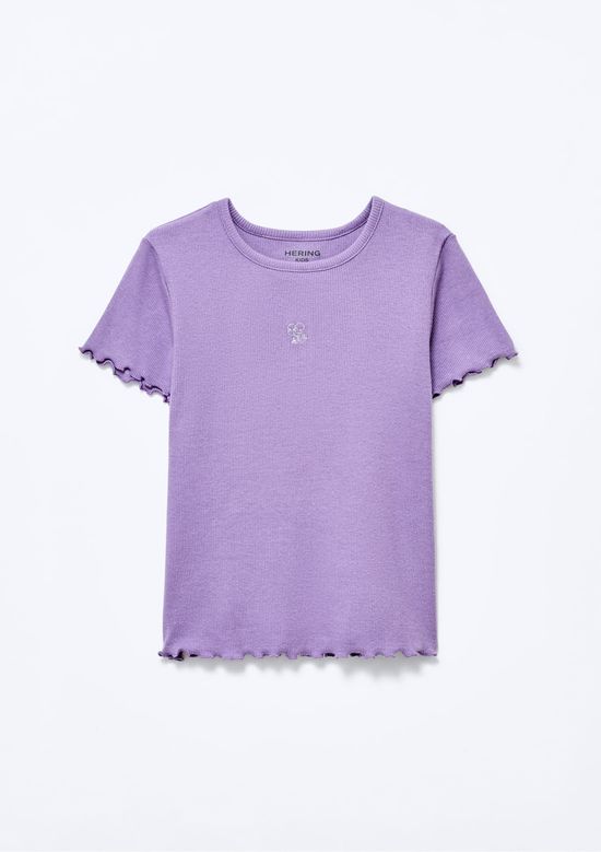 Foto do produto: Blusa Manga Curta Infantil Menina Em Ribana - Roxo
