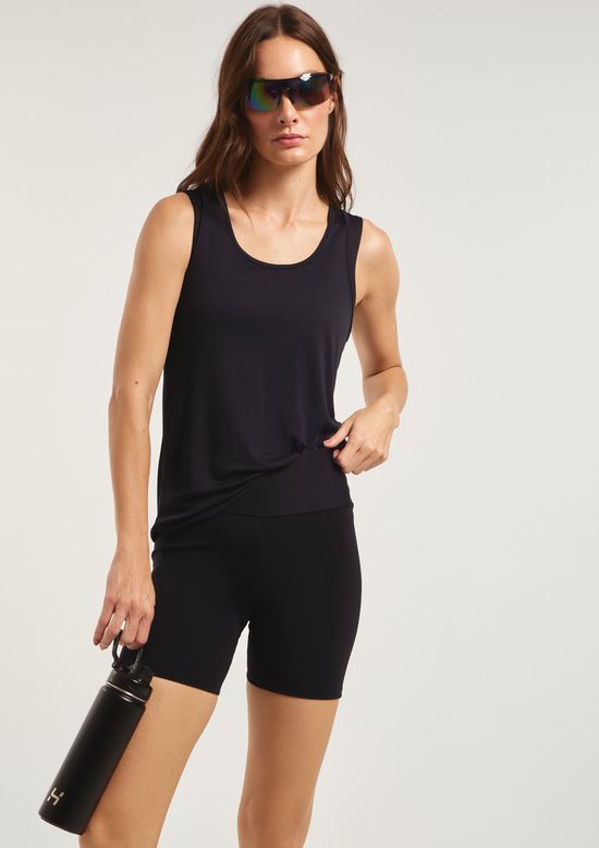 Foto do produto: Regata Esportiva Feminina Nadador Proteção UV - Preto