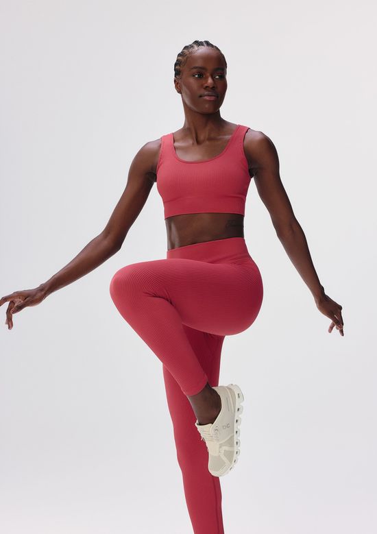 Foto do produto: Calça Legging Feminina Canelada Sem Costura - Vermelho