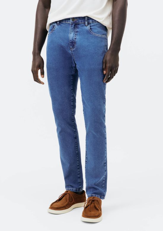 Foto do produto: Calça Jeans Básica Masculina Skinny Com Elastano - Azul