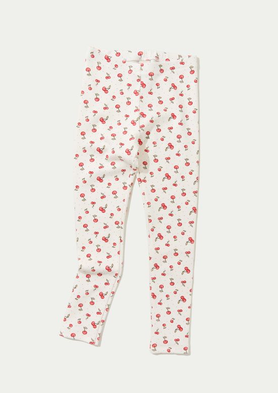 Foto do produto: Calça Legging Infantil Menina Estampada Em Ribana - Off white