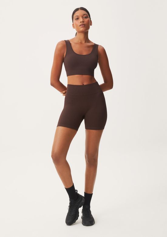 Foto do produto: Bermuda Esportiva Feminina Biker Sem Costura - Marrom