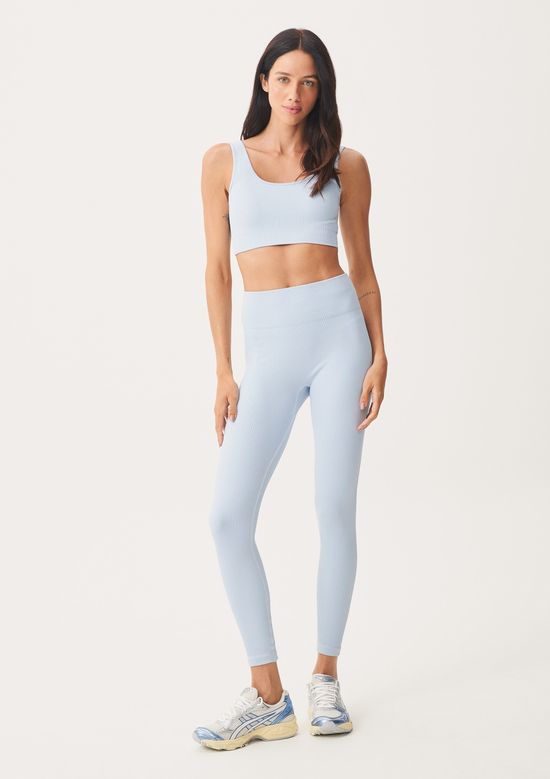 Foto do produto: Calça Legging Feminina Canelada Sem Costura - Azul