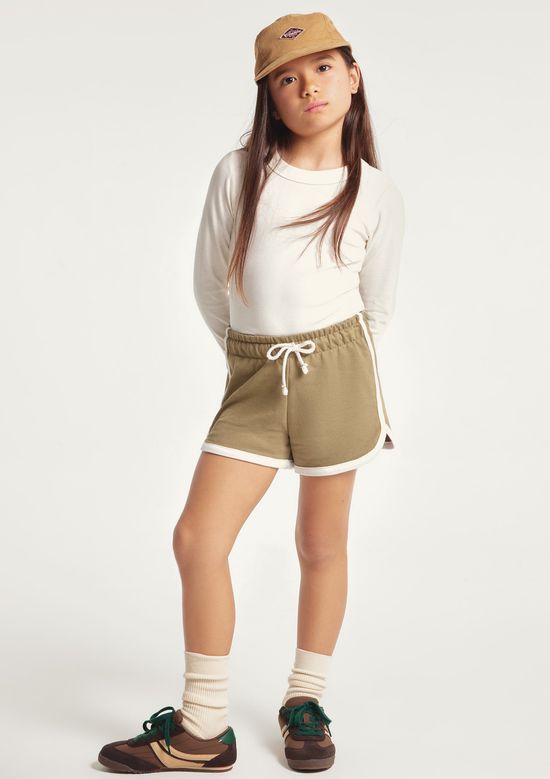 Foto do produto: Shorts Infantil Menina Esportivo Runner - Caqui