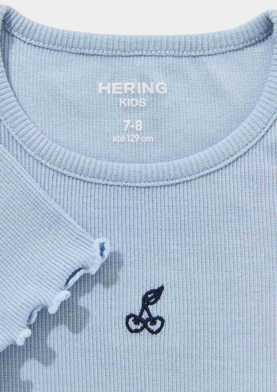 Foto do produto: Blusa Manga Curta Infantil Menina Em Ribana - Azul