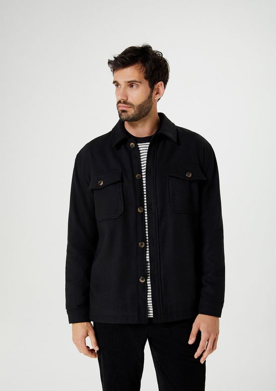 Foto do produto: Camisa Masculina Oversized Em Veludo Cotelê - Preto