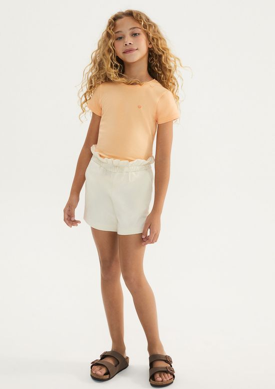 Foto do produto: Shorts Básico Infantil Menina Clochard Em Moletom - Amarelo