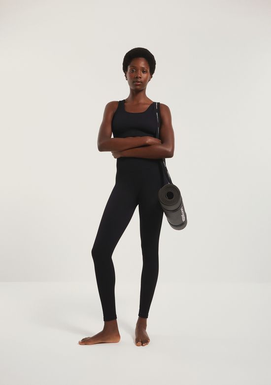 Foto do produto: Calça Legging Feminina Canelada Sem Costura - Preto