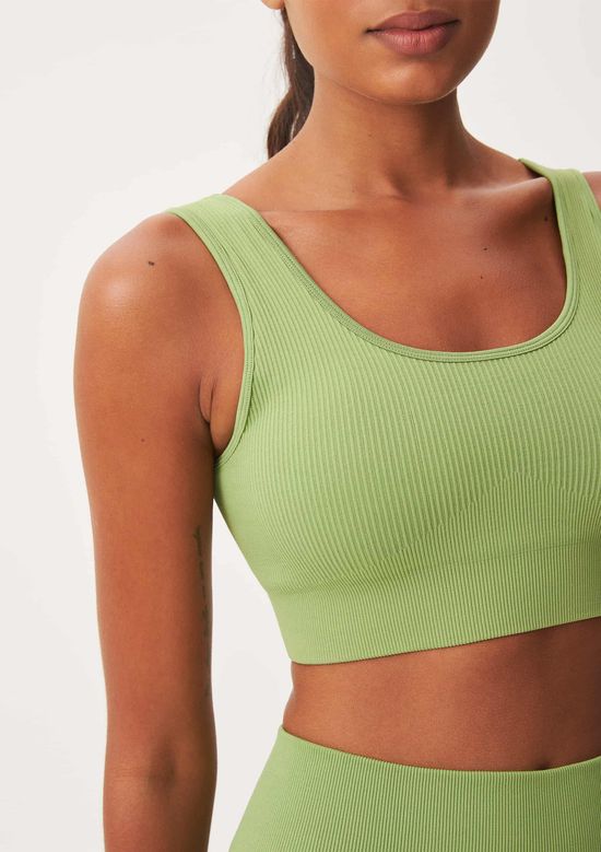 Foto do produto: Top Esportivo Canelado Sem Costura - Verde