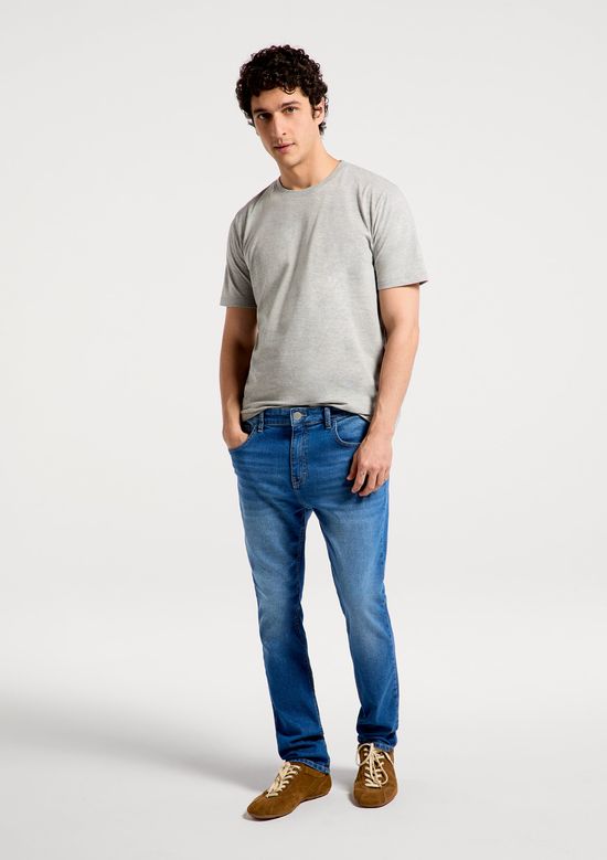 Foto do produto: Calça Jeans Básica Masculina Skinny Com Elastano - Azul