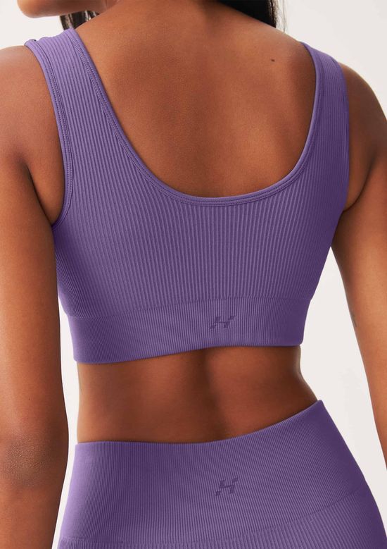 Foto do produto: Top Esportivo Canelado Sem Costura - Roxo