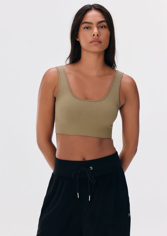 Foto do produto: Top Esportivo Canelado Sem Costura - Bege
