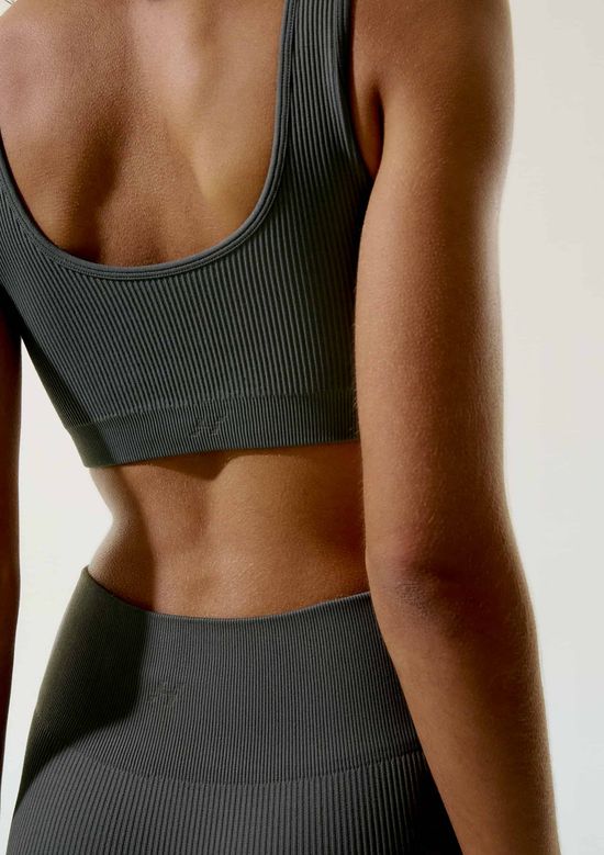 Foto do produto: Top Esportivo Canelado Sem Costura - Cinza