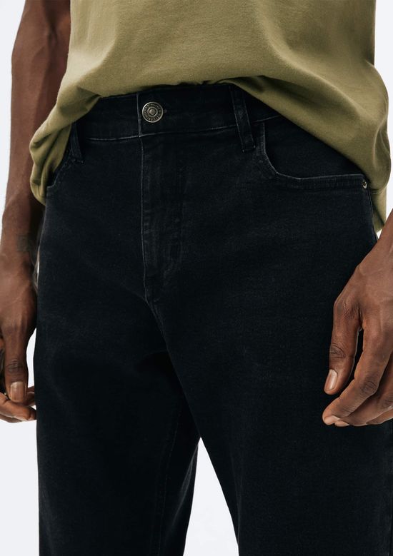 Foto do produto: Calça Jeans Básica Masculina Reta Tradicional - Preto