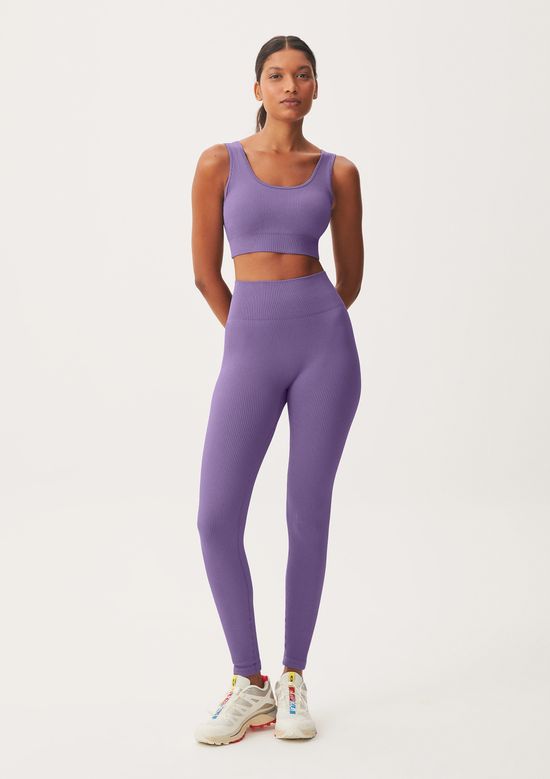 Foto do produto: Calça Legging Feminina Canelada Sem Costura - Roxo