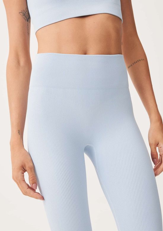 Foto do produto: Calça Legging Feminina Canelada Sem Costura - Azul