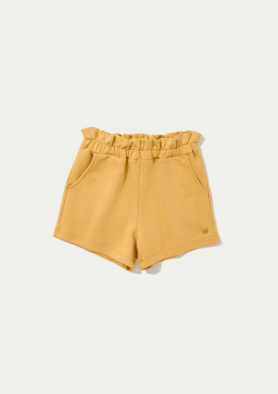 Foto do produto: Shorts Básico Infantil Menina Clochard Em Moletom - Amarelo