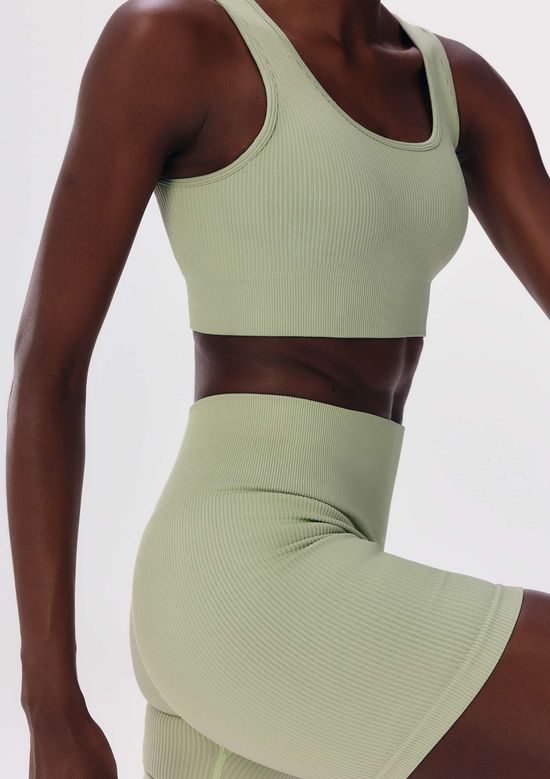 Foto do produto: Top Esportivo Canelado Sem Costura - Verde