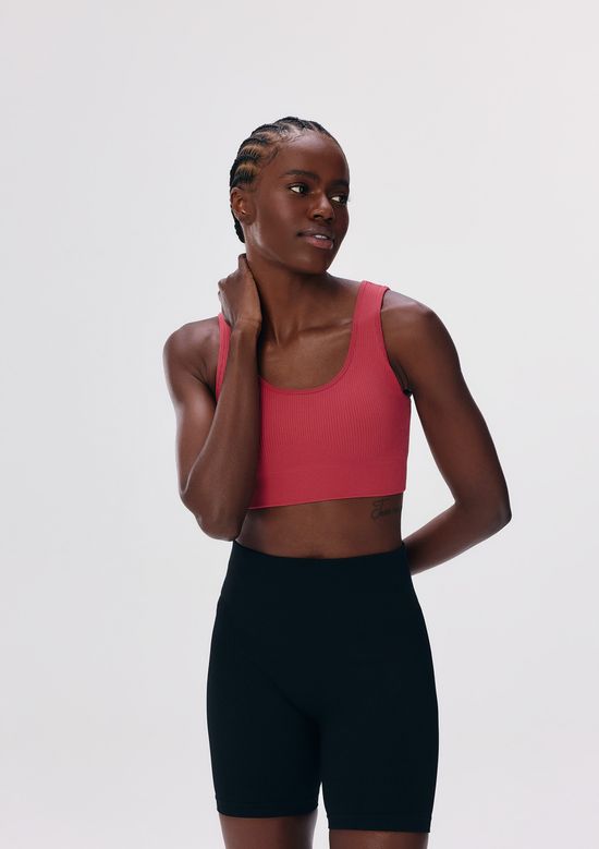 Foto do produto: Top Esportivo Canelado Sem Costura - Vermelho