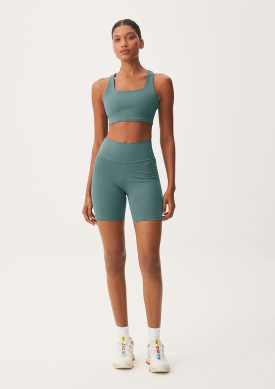 Foto do produto: Bermuda Feminina Esportiva Biker Com Fio LYCRA® - Verde