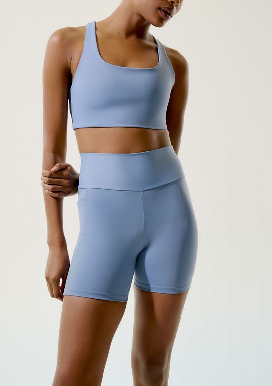 Foto do produto: Bermuda Feminina Esportiva Biker Com Fio LYCRA® - Azul