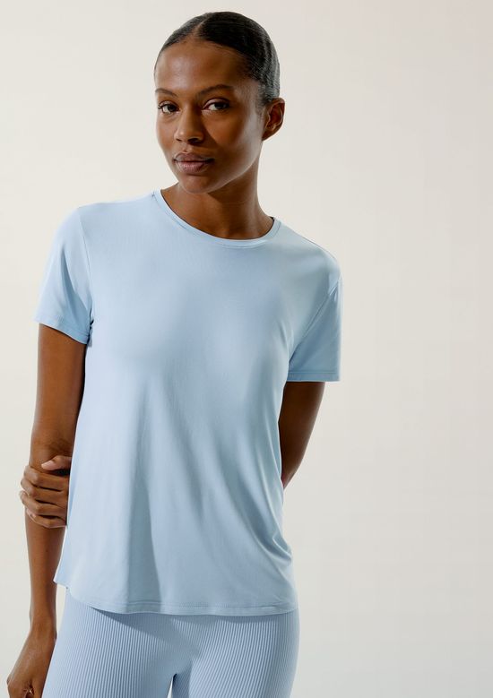 Foto do produto: Camiseta Esportiva Básica Feminina Proteção UV - Azul