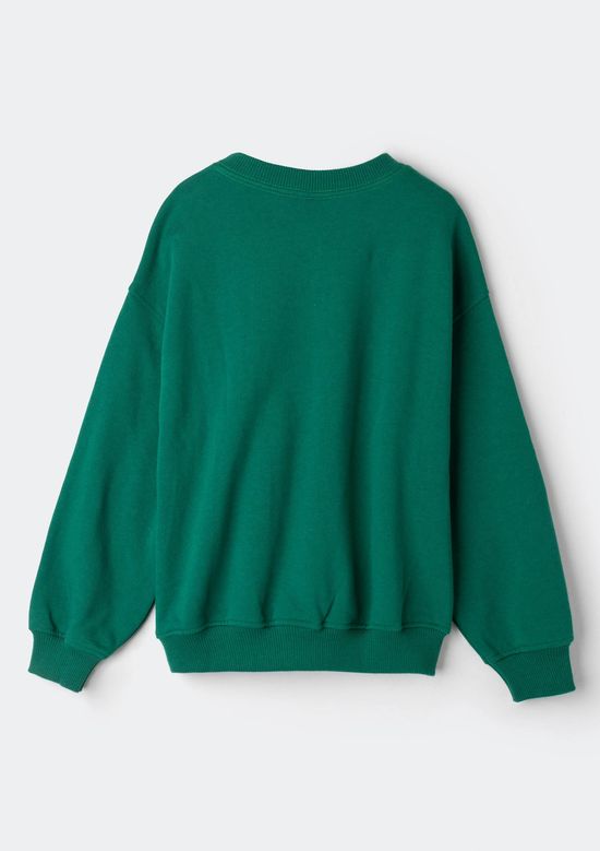 Foto do produto: Blusão De Moletom Infantil Menina Oversized Com Estampa - Verde