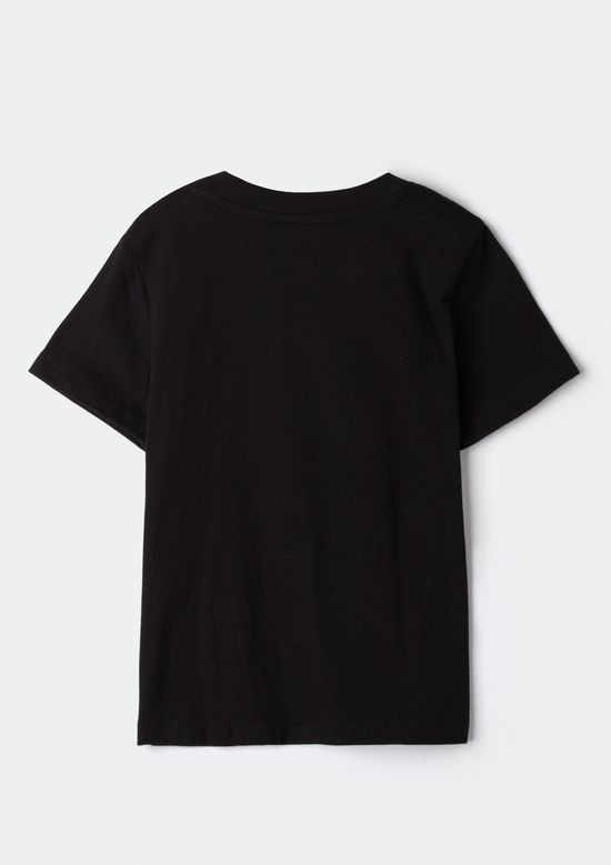 Foto do produto: Blusa Infantil Menina Manga Curta Com Estampa - Preto