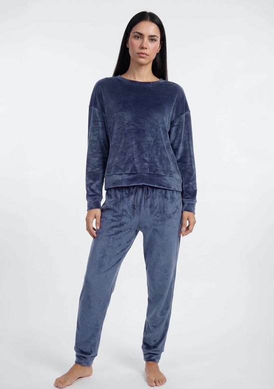 Foto do produto: Pijama Longo Feminino Em Plush - Azul