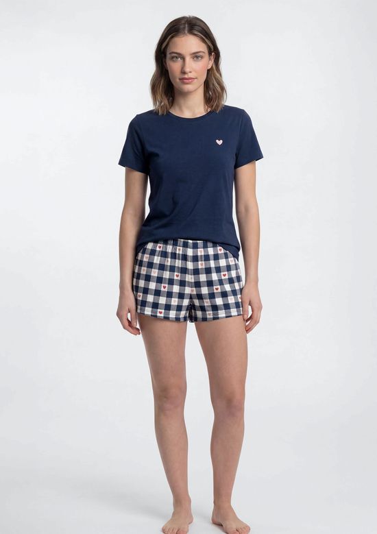 Foto do produto: Pijama Curto Feminino Estampado - Azul