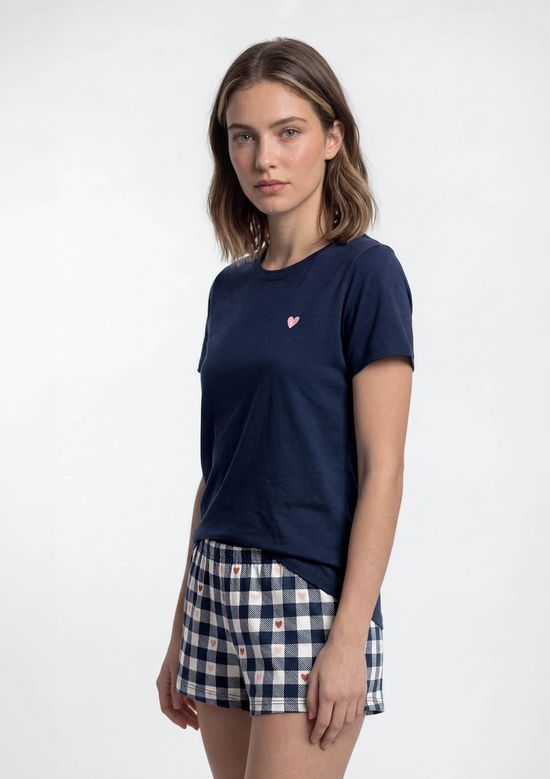 Foto do produto: Pijama Curto Feminino Estampado - Azul