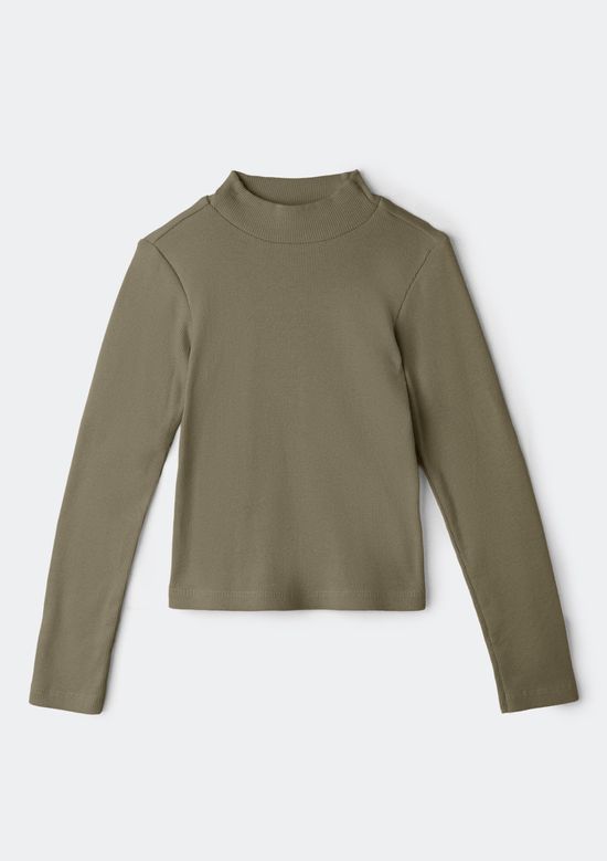 Foto do produto: Blusa Básica Infantil Menina Manga Longa Com Gola Alta - Verde