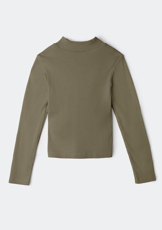 Foto do produto: Blusa Básica Infantil Menina Manga Longa Com Gola Alta - Verde