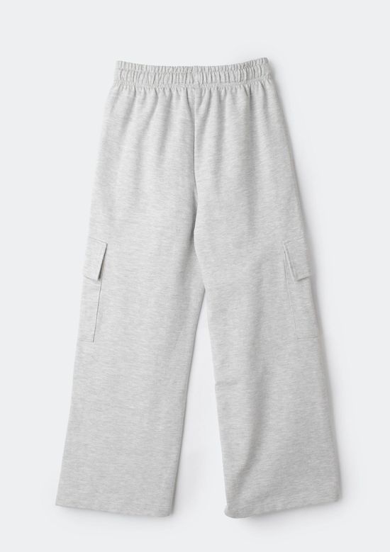 Foto do produto: Calça Infantil Menina Cargo Em Moletom Sarjado - Cinza