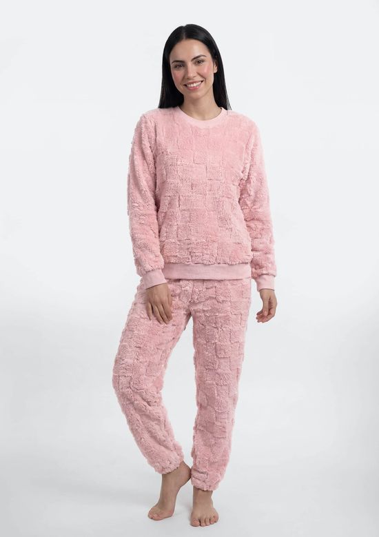 Foto do produto: Pijama Longo Feminino Em Fleece Estrelas - Rosa