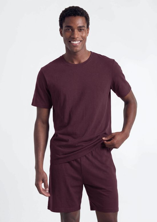 Foto do produto: Pijama Curto Masculino Comfort Em Algodão Pima - Vermelho