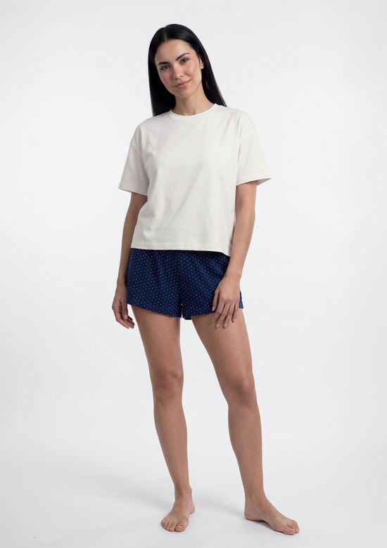 Foto do produto: Pijama Curto Feminino Box Estampado - Off white